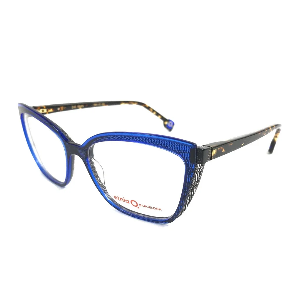 Etnia Barcelona Eyeglasses Frame ZAZ BLHV Blue Havana Cat Eye Full Rim 54-15-138